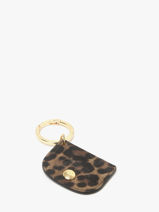 Longchamp Velours panthre Sleutelhanger Bruin-vue-porte